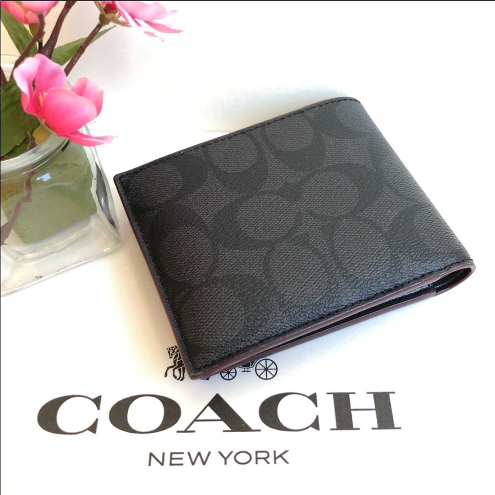 🌹 LAST ONE ! Coach Men’s Signature Wallet F25519 - Picture 3 of 8
